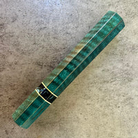 Custom Japanese Knife handle (wa handle) for 165-210mm : Sea green dyed curly mango