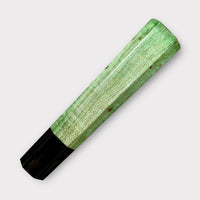 Custom Japanese Knife handle (wa handle) for 165-210 mm : Green dyed curly maple and horn