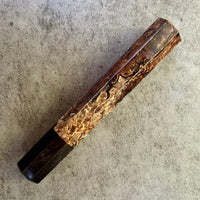 Custom Japanese Knife handle (wa handle) for 165-210mm : Local Spalted Oak Burl and buffalo horn