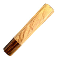 Custom Japanese Knife handle (wa handle) for 240mm : Wild Olive (Olea oleaster) and desert ironwood
