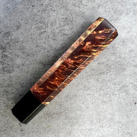 Custom Japanese Knife handle (wa handle) for 240mm - Dyed yellow cedar burl and horn