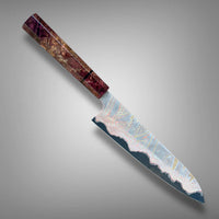 Custom Hatsukokoro Nigara Dark Irodori B2 rainbow Gyuto 240mm : Double dyed maple burl