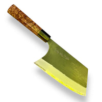 Custom Sugi Tadokoro Nakagawa W2 Tank 180mm - Amboyna burl and marbled horn