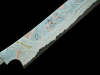 Nigara Dark Irodori B2 Rainbow Damascus Sakimaru Sujihiki 450mm : Blade Only
