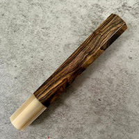 Custom Japanese Knife handle (wa handle) for 240 mm : Figured African Blackwood and marbled horn