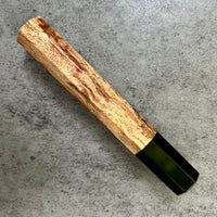 Custom Japanese Knife handle (wa handle) for 210mm : Spalted quilted maple and horn