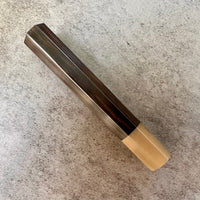 Custom Japanese Knife handle (wa handle) for 165-210mm : African Blackwood and Blonde Horn
