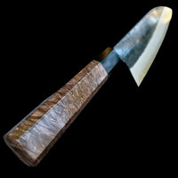 Custom Matsubara Ironclad Shirogami #1 Tall Gyuto 210mm - Dyed maple burl and horn