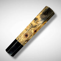 Custom Japanese Knife handle (wa handle) for 165-210 mm: Buckeye burl and horn