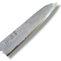 Custom Hatsukokoro Nigara Ryusui B2 Damascus Tsuchime Gyuto 240 mm - Maple Burl and desert ironwood burl