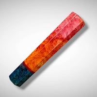 Custom Japanese Knife handle (wa handle) for 240-260 mm : Double dyed box elder burl and vintage poker chip