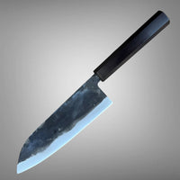 Hatsukokoro Kurogane Ironclad Blue 2 Santoku 165mm - Ebony