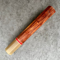 Custom Japanese Knife handle (wa handle) for 240 mm - Siam Rosewood and blonde with vintage poker chip