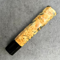 Custom Japanese Knife handle (wa handle) for 240mm - Yellow cedar burl and horn