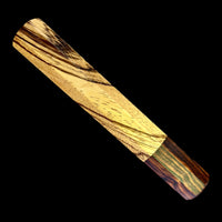 Custom Japanese Knife handle (wa handle) for 210mm: Zebrawood and desert ironwood