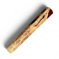 Japanese Knife handle (wa handle) for 240-260 mm : Two Tone Cocobolo burl and marbled horn
