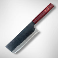 Custom Shiro Kamo AS Kurouchi TALL Nakiri 165mm - Nice Kingwood