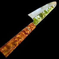 Custom Tadokoro Nakagawa Mirror Polish Ginsan 3 Gyuto 260 (250 edge) - Amboyna burl