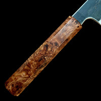 Sugi Tadokoro Tanaka Aogami Super Gyuto 240 Kurouchi Finish - Honduran Rosewood Burl
