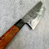 Custom Manaka Kisuke Iron Clad Aogami 1 Nakiri 175 mm - Desert Ironwood and horn