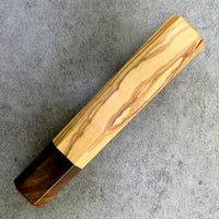 Custom Japanese Knife handle (wa handle) for 240mm - Olive and Desert Ironwood