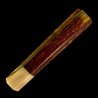 Custom Japanese Knife handle (wa handle) for 165-210mm : Birdseye Desert ironwood and marbled horn