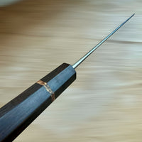 Custom Yu Kurosaki Fujin SG2 Hammered Gyuto 270mm - African Blackwood and spaghetti oak