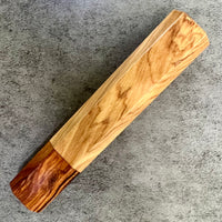 Custom Japanese Knife handle (wa handle) for 165-210mm : Wild Olive (Olea oleaster) and desert ironwood