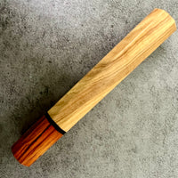 Custom Japanese Knife handle (wa handle) for 240mm - Wild olive and cocobolo with vintage poker chip