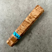 Custom Japanese Knife handle (wa handle) for 240mm - Maple burl and turquoise