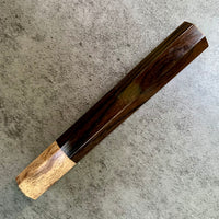 Custom Japanese Knife handle (wa handle) for 240mm : Ziricote and spalted maple
