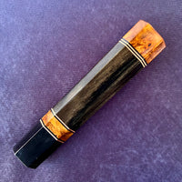 Custom Japanese Knife handle (wa handle) for 240mm - Royal ebony, Amboyna burl and horn
