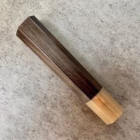 Custom Japanese Knife handle (wa handle) for 165-210mm : African Blackwood and Blonde Horn