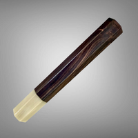 Custom Japanese Knife handle (wa handle) for 240-260mm : African Blackwood and creamy blonde horn