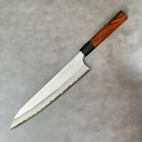 Custom Masakage Yuki Nashiji Shirogami #2 Gyuto 240mm - Ironwood and horn