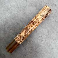 Custom Japanese Knife handle (wa handle) for 240mm - Spalted tamarind and marbled horn