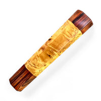 Custom Japanese Knife handle (wa handle) for 165-210 mm: Canadian yellow cedar burl and cocobolo