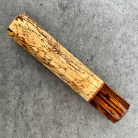 Custom Japanese Knife handle (wa handle) for 240mm - Spalted Tamarind and desert ironwood
