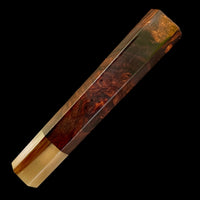 Custom Japanese Knife handle (wa handle) for 240mm - Dark desert ironwood burl and marbled horn