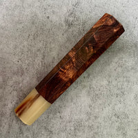 Japanese Knife handle (wa handle) for 240mm - Honduran Rosewood Burl and marbled horn