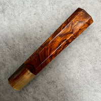 Custom Japanese Knife handle (wa handle) for 165-210mm : Ironwood burl and marbled horn