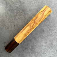 Custom Japanese Knife handle (wa handle) for 165-210mm - Olive and desert ironwood