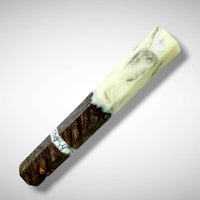 Custom Japanese Knife handle (wa handle) for 165-210 : Black dyed maple burl hybrid
