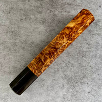 Custom Japanese Knife handle (wa handle) for 210mm - Amboyna burl and horn