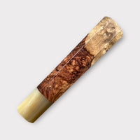 Custom Japanese Knife handle (wa handle) for 165-210 mm : Two-tone Honduran Rosewood Burl and Marbled Horn