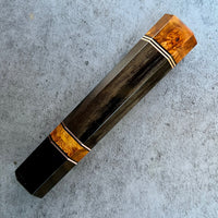 Custom Japanese Knife handle (wa handle) for 240mm - Royal ebony, Amboyna burl and horn