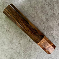 Custom Japanese Knife handle (wa handle) for 165-210mm : Ziricote and maple burl