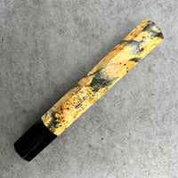 Custom Japanese Knife handle (wa handle) for 240mm - Yellow cedar burl and horn