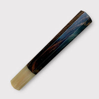 Custom Japanese Knife handle (wa handle) for 210mm : Figured African Blackwood and blonde horn