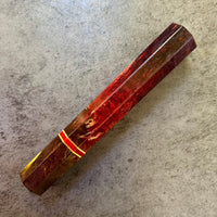 Custom Japanese Knife handle (wa handle) for 165-210mm : Karelian Birch and vintage Bakelite poker chip